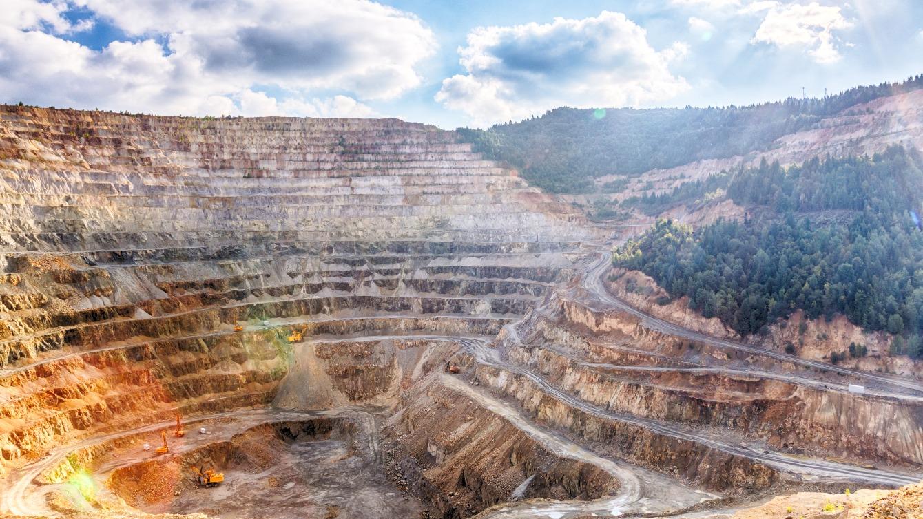 Open pit mine shot from the air